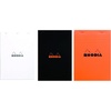 image:imageRhodia Notepads Black Orange and White Graph 80 Sheet 825x1175 Pack of 3