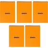 image:imageRhodia Orange Notepad 825X1175 Double Spiral Ruled Paper Pack of 5