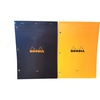 image:imageRhodia Staplebound Black and Orange 825 X 1175 Lined with Margin 3 Hole Punched Notepad Pack of 2