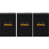 image:imageRhodia Wirebound Black Notepads graph  4 in x 6 in Pack of 3