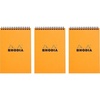 image:imageRhodia Wirebound Orange Notepads Graph  4 in x 6 in Pack of 3