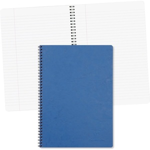 image:imageClairefontaine  Ref 785961C  Age Bag Wirebound Notebook 100 Pages  9 x 14cm Lined Rulings 90gsm Brushed Vellum Paper Pocket for Loose Documents  Black Coverblue