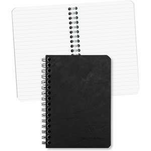 image:imageClairefontaine  Ref 785961C  Age Bag Wirebound Notebook 100 Pages  9 x 14cm Lined Rulings 90gsm Brushed Vellum Paper Pocket for Loose Documents  Black CoverBlack