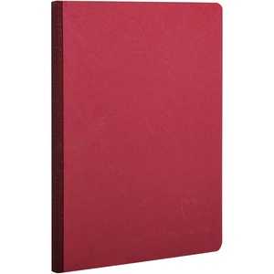 image:imageClairefontaine  Ref 795462  Clothbound Notebook with Elastic Closure  Ruled A5 6 x 825  RedBound notebook ruled horizontally