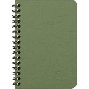 image:imageClairefontaine 781451C Age Bag Collection One Black Spiral Notebook  A4 21x297 cm  100 Margined Lined Pages  90 g White Paper  Leather Grain Glossy Card CoverGreen