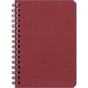 image:imageClairefontaine 781451C Age Bag Collection One Black Spiral Notebook  A4 21x297 cm  100 Margined Lined Pages  90 g White Paper  Leather Grain Glossy Card CoverRed