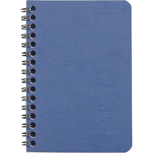 image:imageClairefontaine 781451C Age Bag Collection One Black Spiral Notebook  A4 21x297 cm  100 Margined Lined Pages  90 g White Paper  Leather Grain Glossy Card CoverBlue