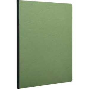 image:imageClairefontaine 791464C Collection Age Bag Blue Canvas Stitched Notebook  A4 21x297 cm  192 Lined Pages  90 g White Paper  Glossy Leather Grain Card CoverGreen