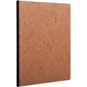 image:imageClairefontaine 791464C Collection Age Bag Blue Canvas Stitched Notebook  A4 21x297 cm  192 Lined Pages  90 g White Paper  Glossy Leather Grain Card Coverbrown