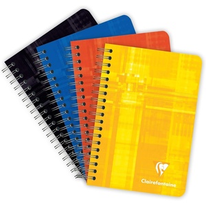 image:imageClairefontaine 8506C Spiral Notebook  9 x 14 cm  180 Lined Pages  90 g White Paper  Laminated Card Cover  Random ColourUnit