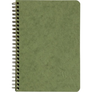 image:imageClairefontaine Age Bag Collection 785661C Notebook with Pockets Black  A5 148 x 21 cm  120 Lined Detachable Pages  3 Dividers with Storage Pockets  Glossy Leather Grain Card CoverGreen