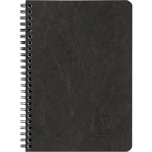 image:imageClairefontaine Age Bag Collection 785661C Notebook with Pockets Black  A5 148 x 21 cm  120 Lined Detachable Pages  3 Dividers with Storage Pockets  Glossy Leather Grain Card CoverBlack