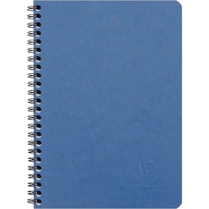 image:imageClairefontaine Age Bag Collection 785661C Notebook with Pockets Black  A5 148 x 21 cm  120 Lined Detachable Pages  3 Dividers with Storage Pockets  Glossy Leather Grain Card CoverBlue