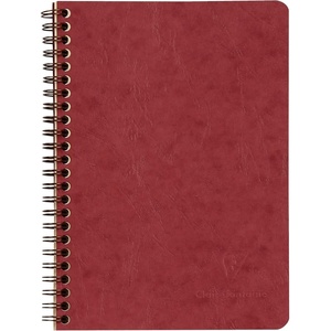 image:imageClairefontaine Age Bag Collection 785661C Notebook with Pockets Black  A5 148 x 21 cm  120 Lined Detachable Pages  3 Dividers with Storage Pockets  Glossy Leather Grain Card CoverRed