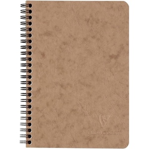 image:imageClairefontaine Age Bag Collection 785661C Notebook with Pockets Black  A5 148 x 21 cm  120 Lined Detachable Pages  3 Dividers with Storage Pockets  Glossy Leather Grain Card CoverTobacco