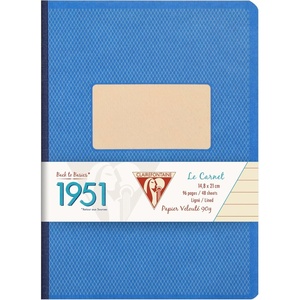 image:imageClairefontaine Back to Basics 1951 Clothbound Notebook 5 34 x 8 14 96 Pages Lined  BlueBlue