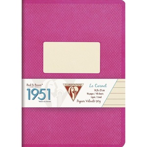 image:imageClairefontaine Back to Basics 1951 Staplebound Notebook 5 34 x 8 14 96 Pages Lined  TurquoiseRaspberry