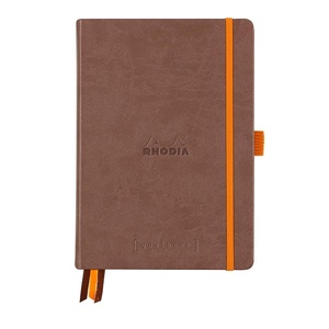 image:imageGoalbook Rhodiarama Hard Notebook Chocolate 148x210  A5 240p120 Sheets Ivory 90 gm2 Dot Grid  Pack of 2