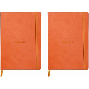 image:imagePack of 2 Rhodiarama Soft Cover Notebook Tangerine 6X825 Lined