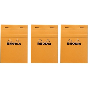 image:imagePack of 3 Rhodia Classic Orange Notepad Graph  4 in x 6 in