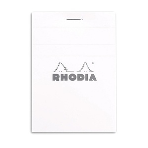 image:imageRHODIA 11601C  Stapled Notepad N11 White  A7  Lined  80 Detachable Sheets  White Clairefontaine Paper 80 gm  Soft Resistant and Waterproof Coated Card Cover  Basics