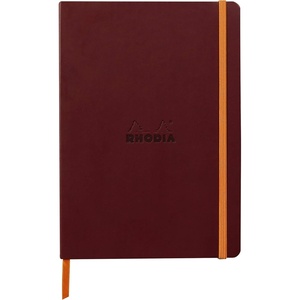 image:imageRHODIA 117370C  Wine Soft Notebook  A5  Lined  160 pages  Ivory Clairefontaine Paper 90 gm  Bookmark Elastic Closure  Faux Leather Cover  Rhodiarama Collection
