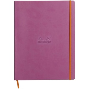 image:imageRHODIA 117702C  Black Flexible Notebook  A4  Lined  160 Detachable Pages  Ivory Clairefontaine Paper 90 gm  Bookmark Elastic Closure  Faux Leather Cover  Rhodiarama CollectionLilac