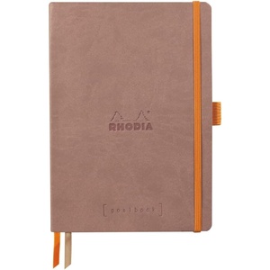 image:imageRHODIA 117802C  Soft Notebook Bullet Journal Goalbook Bois de Rose  A5  Dotted Dot  240 pages  Ivory Clairefontaine Paper 90 gm  2 Ribbons  Faux Leather CoverRosewoof