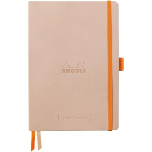 image:imageRHODIA 117802C  Soft Notebook Bullet Journal Goalbook Bois de Rose  A5  Dotted Dot  240 pages  Ivory Clairefontaine Paper 90 gm  2 Ribbons  Faux Leather CoverSmokey Rose