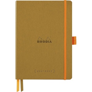 image:imageRHODIA 117802C  Soft Notebook Bullet Journal Goalbook Bois de Rose  A5  Dotted Dot  240 pages  Ivory Clairefontaine Paper 90 gm  2 Ribbons  Faux Leather CoverGold