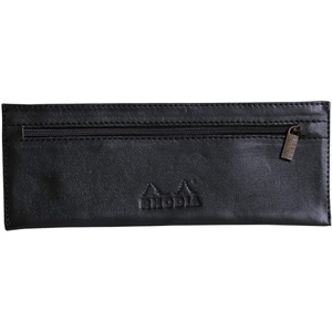 image:imageRHODIA 118449C  Flat Pencil Case Soft Epure Black Leather  22 x 85 cm  Filing and Storage of Documents  Genuine Leather  Storage for Pens Pencils Markers Small Supplies