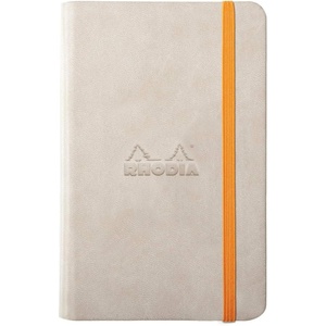 image:imageRHODIA 118742C  Black Rigid Notebook  A5  Lined  192 pages  Ivory Clairefontaine Paper 90 gm  Bookmark Elastic Closure  Faux Leather Cover  Rhodiarama CollectionBeige