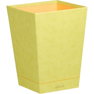 image:imageRHODIA 318923C  Poppy Waste Paper Bin  24x24x32 cm  Orange Saddle Stitching  Faux Leather Exterior  Rhodiarama Home Office Collection  Office Organization amp Designer StorageAnis Green