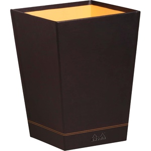 image:imageRHODIA 318923C  Poppy Waste Paper Bin  24x24x32 cm  Orange Saddle Stitching  Faux Leather Exterior  Rhodiarama Home Office Collection  Office Organization amp Designer StorageOrange