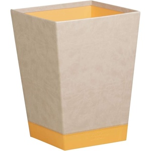 image:imageRHODIA 318923C  Poppy Waste Paper Bin  24x24x32 cm  Orange Saddle Stitching  Faux Leather Exterior  Rhodiarama Home Office Collection  Office Organization amp Designer StorageBeige
