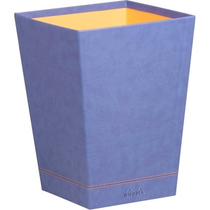 image:imageRHODIA 318923C  Poppy Waste Paper Bin  24x24x32 cm  Orange Saddle Stitching  Faux Leather Exterior  Rhodiarama Home Office Collection  Office Organization amp Designer StorageSapphire