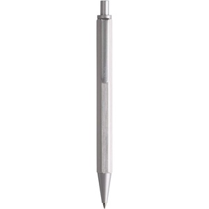 image:imageRHODIA 9388C  Script Refillable Ballpoint Pen Hexagonal Brushed Aluminium Body  Orange  07 mm High Precision Retractable Ball Point Black Ink  Script CollectionSilver