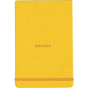 image:imageRHODIA Rhodiarama 194360C  Rigid Webnotepad Notebook  A6  Ruled  192 Detachable Pages  Clairefontaine Ivory Paper 90 gm  Bookmark Elastic Closure  Imitation Leather CoverDaffodil