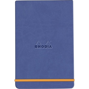 image:imageRHODIA Rhodiarama 194360C  Rigid Webnotepad Notebook  A6  Ruled  192 Detachable Pages  Clairefontaine Ivory Paper 90 gm  Bookmark Elastic Closure  Imitation Leather CoverSapphire