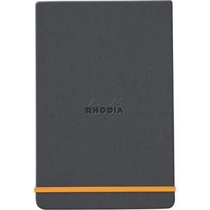 image:imageRHODIA Rhodiarama 194360C  Rigid Webnotepad Notebook  A6  Ruled  192 Detachable Pages  Clairefontaine Ivory Paper 90 gm  Bookmark Elastic Closure  Imitation Leather CoverTitanium