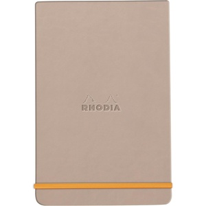 image:imageRHODIA Rhodiarama 194360C  Rigid Webnotepad Notebook  A6  Ruled  192 Detachable Pages  Clairefontaine Ivory Paper 90 gm  Bookmark Elastic Closure  Imitation Leather CoverTouch of Rose