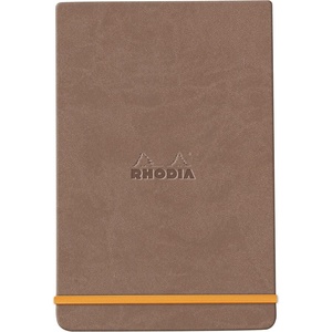image:imageRHODIA Rhodiarama 194360C  Rigid Webnotepad Notebook  A6  Ruled  192 Detachable Pages  Clairefontaine Ivory Paper 90 gm  Bookmark Elastic Closure  Imitation Leather CoverTaupe