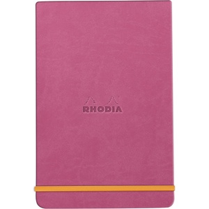 image:imageRHODIA Rhodiarama 194360C  Rigid Webnotepad Notebook  A6  Ruled  192 Detachable Pages  Clairefontaine Ivory Paper 90 gm  Bookmark Elastic Closure  Imitation Leather CoverFuchsia