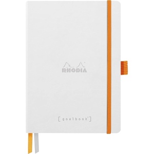 image:imageRHODIA Rhodiarama cf117814 Notebook Notebook with Pencil Holder A5 Dot Grid Ruled 240 Pages Italian Synthetic Leather Cover Ivory Paper 32 ozyd PEFC Certified Titaniumwht