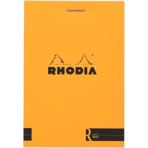 image:imageRHODIA Rodia cf192011 Notepad Block R No19 A4 70 Sheets Ruled Ivory 90 mg Vellum Paper Water Repellent Cover Perforated Orangeorange