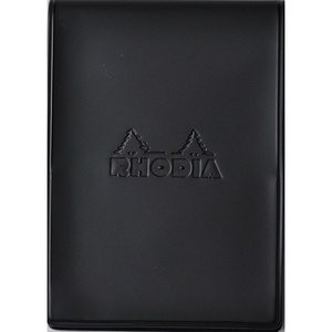 image:imageRHODIA cf11icbk Notepad with PVC Cover No11 A7 Incolor Black Block Rodia No11 Orange Filled 80 Sheets 02 inch 5 mm Gridblack black 193911tcx