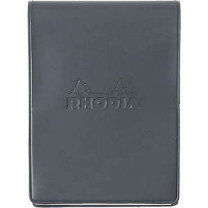image:imageRHODIA cf11icbk Notepad with PVC Cover No11 A7 Incolor Black Block Rodia No11 Orange Filled 80 Sheets 02 inch 5 mm Griddarkgray
