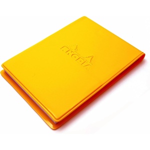 image:imageRHODIA cf11icbk Notepad with PVC Cover No11 A7 Incolor Black Block Rodia No11 Orange Filled 80 Sheets 02 inch 5 mm Gridorange