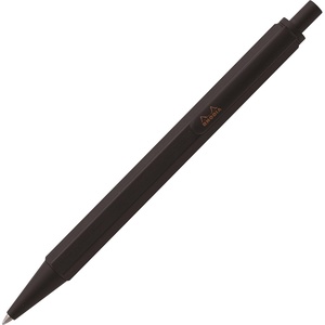 image:imageRHODIA cf9288 Ballpoint Pen Script 07mm Hexagonal Shaft Aluminum Body Hairlined Low Viscosity Oilbased Ink Orangeblack black 193911tcx