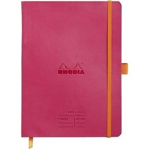 image:imageRhodia 117795C  Soft Notebook Meeting Orange  A5  PrePrinted DateNotesAction160 Detachable Pages  Clairefontaine Paper 90gMarquePage Pencil Holder  Faux Leather Cover  RhodiaramaRaspberry
